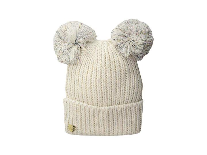 Betsey Johnson Firework 2 Pom Cuff Beanie (ivory) Beanies