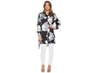 Catherine Catherine Malandrino Paulette Length 3/4 Sleeve Button Up W/ Grommet Details Tunic (oversized Floral) Women's Clothing