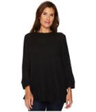 Nally & Millie Mock Neck Brushed Sweater Tunic (black) Women's Sweater