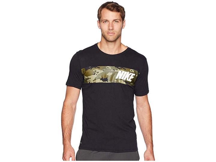 Nike Dry Tee Dri-fit Cotton Block Camo (black/neutral Olive) Men's Clothing