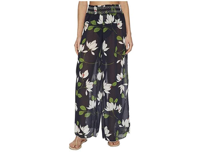 Robin Piccone Elisa Sheer Wide Leg Pant Cover-up (midnight Multi) Women's Swimwear