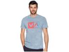 Rvca Static Box Short Sleeve (blue Slate) Men's Clothing
