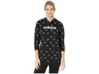 Adidas All Over Print Hoodie (black/white) Women's Sweatshirt