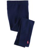 Polo Ralph Lauren Kids Solid Jersey Leggings (toddler) (french Navy) Girl's Casual Pants