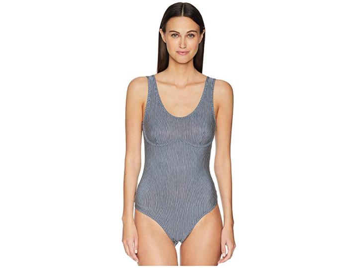 Else Amalfi Underwire Cup Bodysuit (heather Grey/navy) Women's Jumpsuit & Rompers One Piece