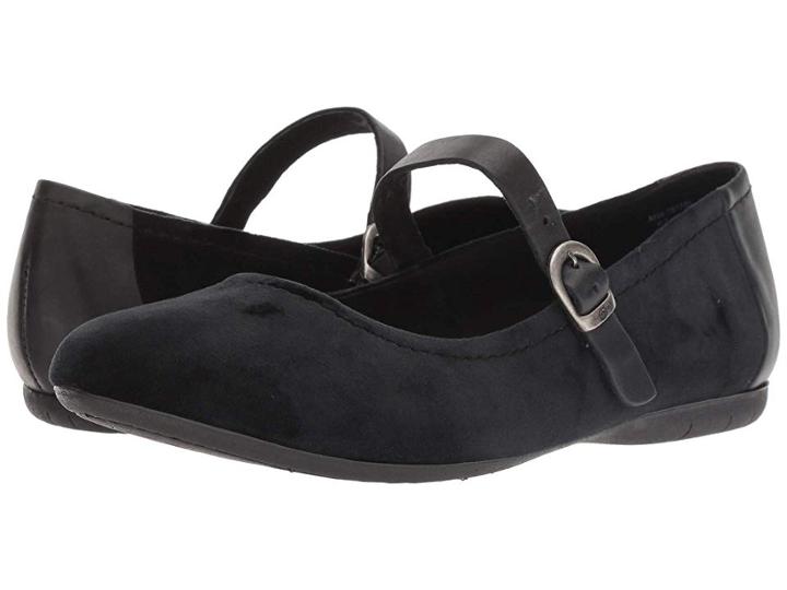 Born Maree (black/black Velvet Combo) Women's Hook And Loop Shoes