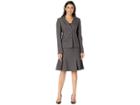 Le Suit Three-button Peak Lapel Melange Flare Skirt Suit (cafe) Women's Suits Sets