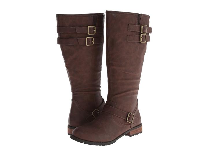 Type Z Martiz Wide Calf (brown) Women's Lace-up Boots