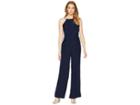 Adelyn Rae Woven Apron Style Jumpsuit (navy) Women's Jumpsuit & Rompers One Piece