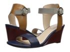 Cole Haan Rosalind Wedge Sandal (marine Blue/rock Ridge/cathay Spice/fire Brick Leather) Women's Sandals