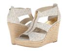 Michael Michael Kors Damita Wedge (vanilla Mini Mk Sig Pvc 1) Women's Wedge Shoes