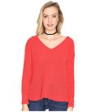 Bb Dakota Zona Soft V-neck Sweater (valentine Red) Women's Sweater