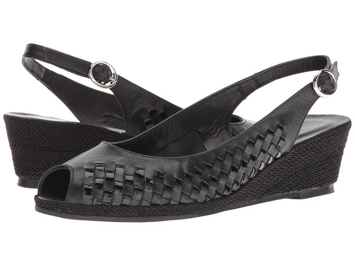 Sesto Meucci Mantie (black Nappa/black Patent/black Rope) Women's Sandals