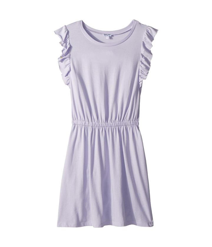 Splendid Littles Ruffle Tank Dress (big Kids) (purple Heart) Girl's Dress