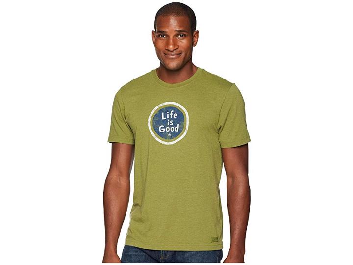 Life Is Good Lig Coin Crusher Tee (heather Tree Green) Men's T Shirt