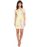 Joules Riviera Short Sleeve Printed Jersey Dress (lemon Whitstable Floral) Women's Dress