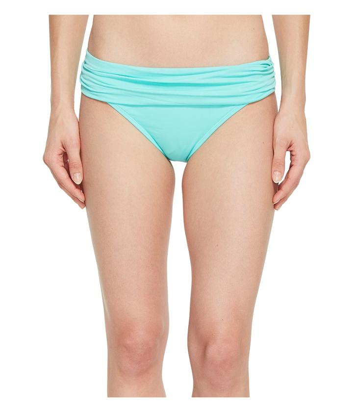 La Blanca Island Goddess Shirred Waist Hipster Bottom (seafoam) Women's Swimwear