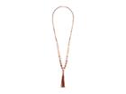 Chan Luu Graduated Semi-precious Stone Tassel Necklace (tan Mix) Necklace