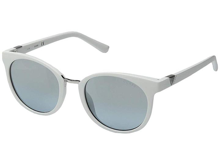 Guess Gu7601 (white Front/blue Gradient/light Flash Lens) Fashion Sunglasses