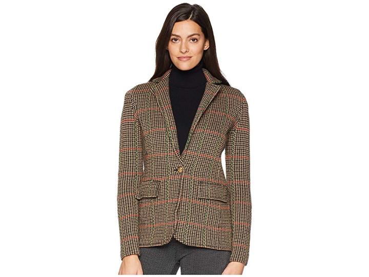 Lauren Ralph Lauren Plaid Wool Blend Blazer (multi) Women's Coat