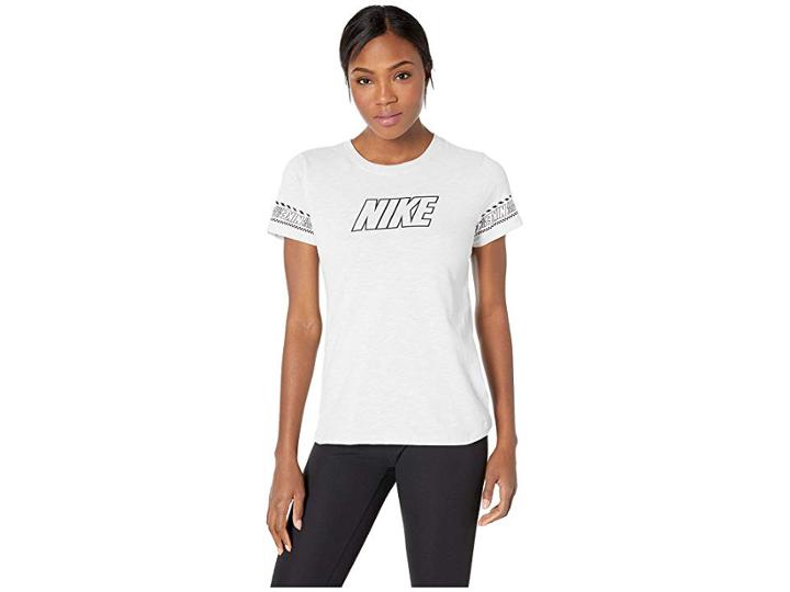 Nike Dry Dri-fit Cotton Brand Slub Tee (white/heather) Women's Clothing
