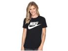 Nike Sportswear Essential Short Sleeve Top (black/black/white) Women's T Shirt