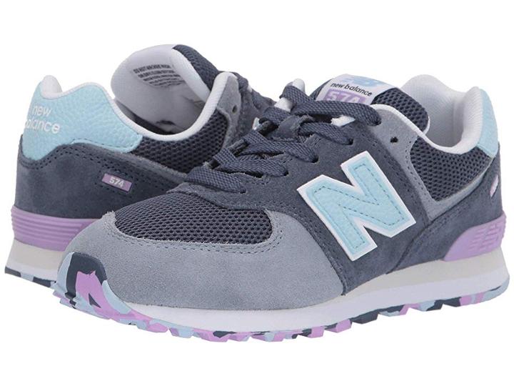New Balance Kids Pc574v1 (little Kid) (vintage Indigo/violet Glo) Girls Shoes