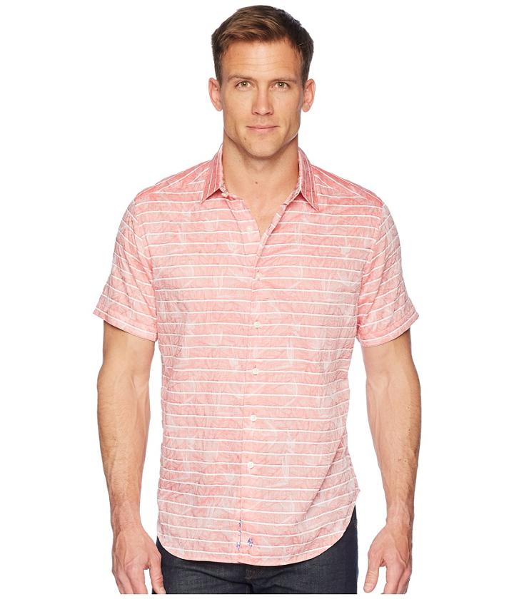 Robert Graham Machado Short Sleeve Woven Shirt (magenta) Men's Clothing