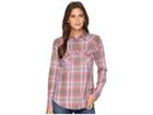 Lauren Ralph Lauren Plaid Western Shirt (pink Multi) Women's Clothing