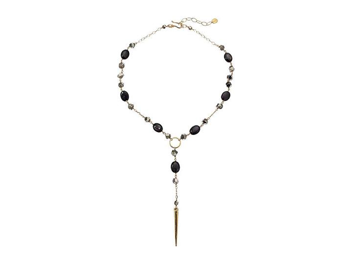 Chan Luu Semi-precious Stone Short Dagger Necklace (black Mix) Necklace