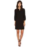 London Times Crepe Scuba Keyhole Shift Dress (black) Women's Dress