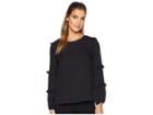 Cece Long Sleeve Tiered Ruffle Blouse (rich Black) Women's Blouse