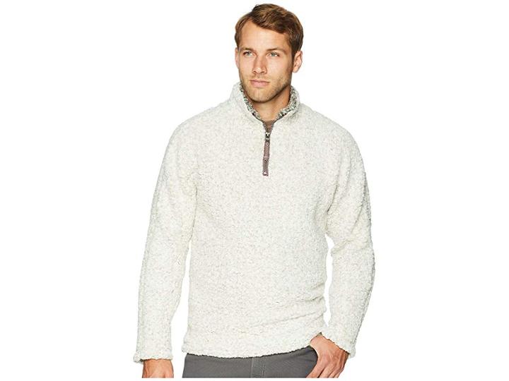 True Grit Frosty Tipped Pile 1/4 Zip Pullover (putty) Men's Clothing