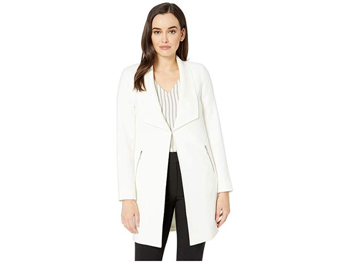 Tahari By Asl Double Weave Open Topper Jacket (cloud) Women's Jacket