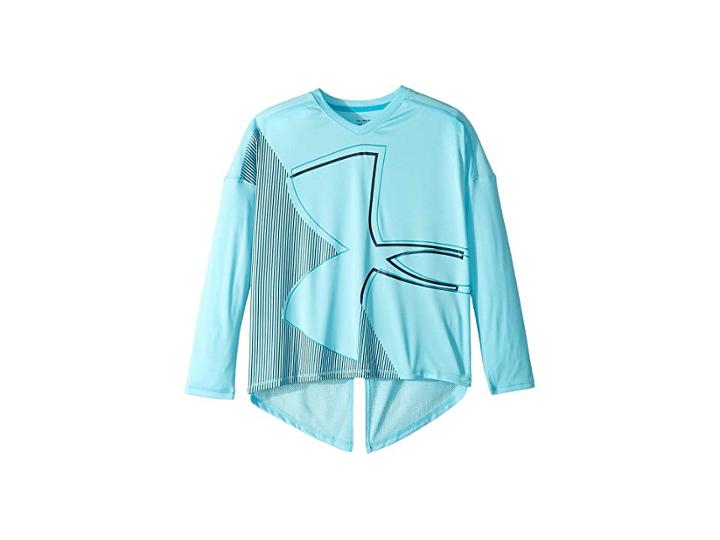 Under Armour Kids Tech Long Sleeve (big Kids) (venetian Blue/deceit) Girl's Clothing