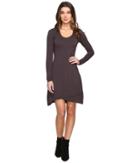 Mod-o-doc Cotton Modal Spandex Jersey Crossover Hem Dress (dark Nickel) Women's Dress