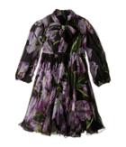 Dolce & Gabbana Kids City Tulip Chiffon Dress (toddler/little Kids) (black Print) Girl's Dress