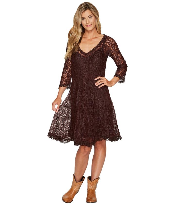 Scully Angelica Lace Dress (red Velvet) Women's Dress