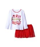 Mud Pie Merry Skirt Set (infant/toddler) (white) Girl's Active Sets
