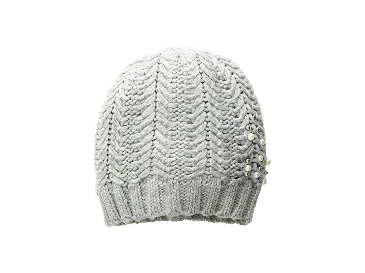 Vince Camuto Chunky Herringbone Stitch Hat (grey Heather) Caps
