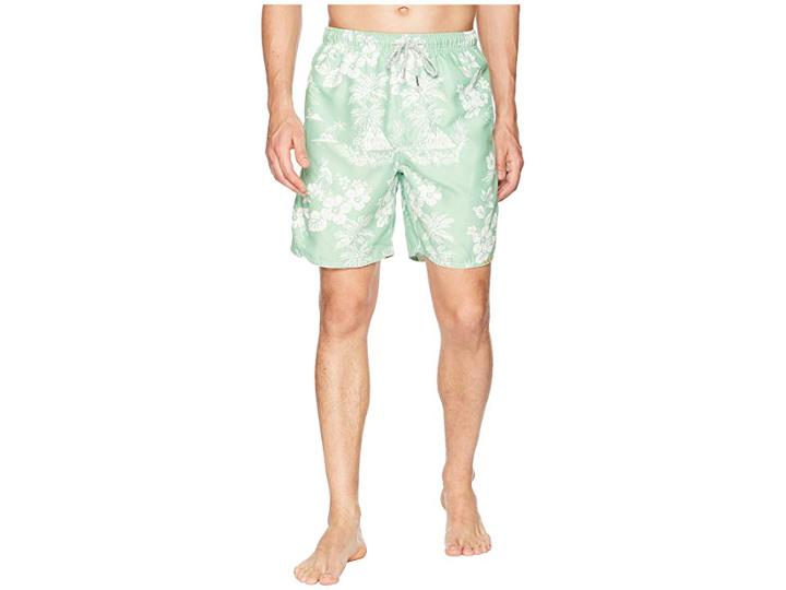 True Grit Waterman Outrigger Drawstring Swim Boardshorts W/ Mesh Lining (green) Men's Swimwear