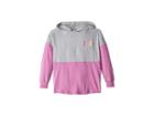 Under Armour Kids Finale Hoodie (big Kids) (overcast Gray Light Heather/peach Horizon) Girl's Sweatshirt