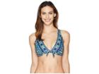 La Blanca Tuvalu Tie Front Over The Shoulder D-cup Bra (blue) Women's Swimwear