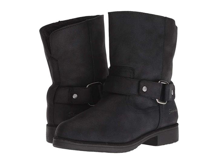 Skechers Medium Moto Boot (black) Women's Boots