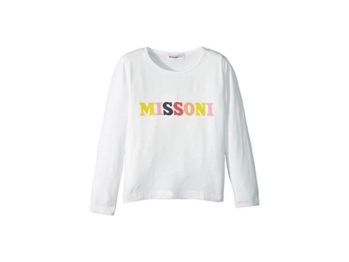 Missoni Kids Printed Logo T-shirt (toddler/little Kids) (white) Girl's T Shirt
