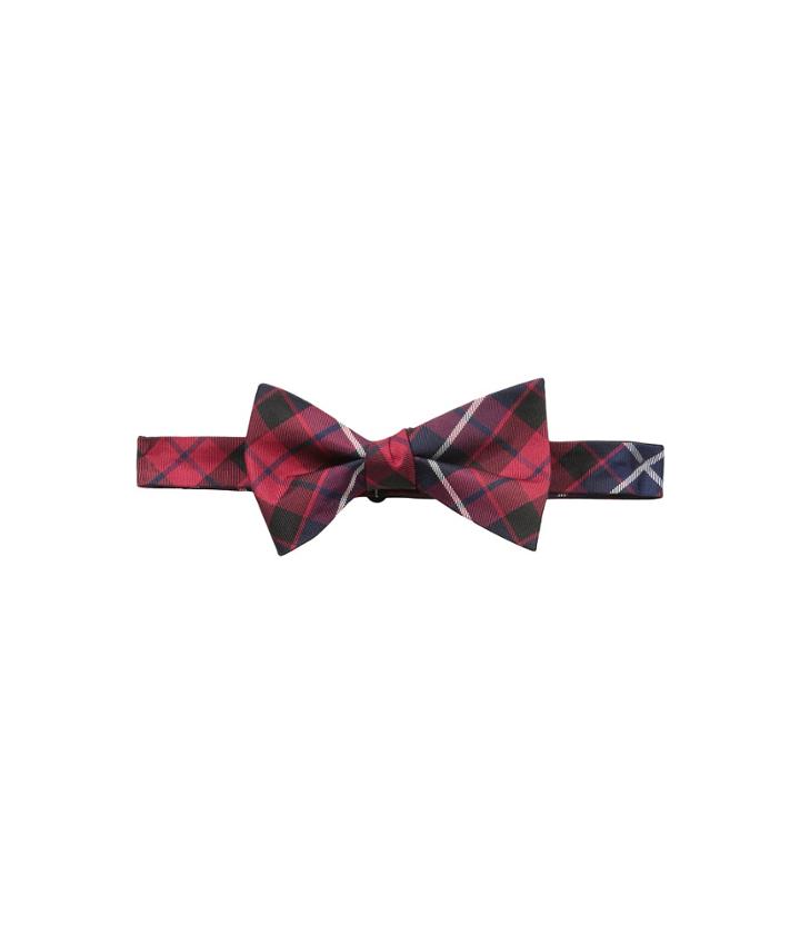 Tommy Hilfiger Large Plaid Self-tie Bow Tie (black) Ties