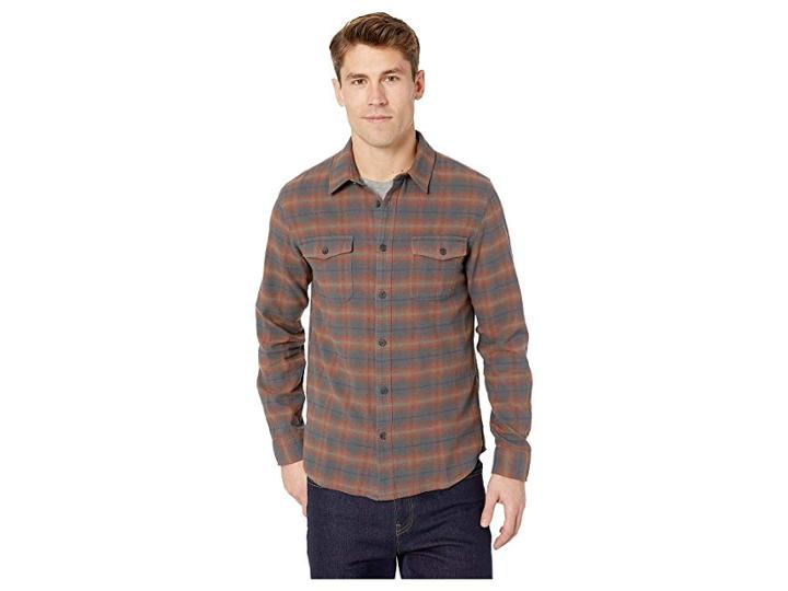 O'neill Graham Shadow Flannel (rust) Men's Long Sleeve Button Up