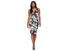 Adrianna Papell Garden Fiesta Printed Sheath Dress (black Multi) Women's Dress
