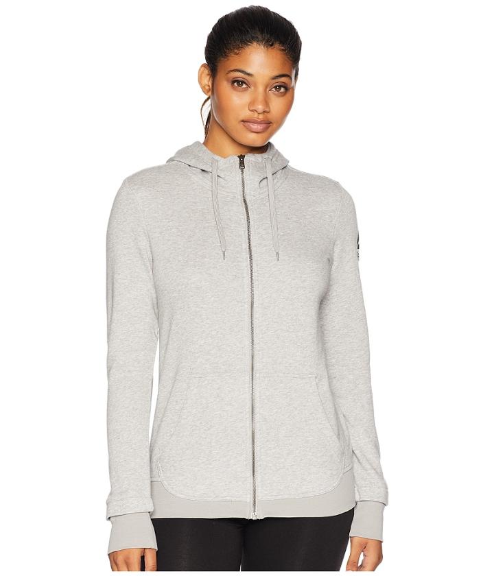 Reebok French Terry Full Zip Hoodie (grey) Women's Sweatshirt