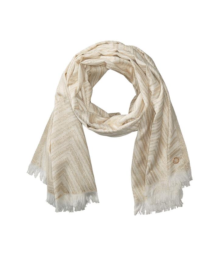 Calvin Klein Chevron Lurex Pashmina (eggshell) Scarves